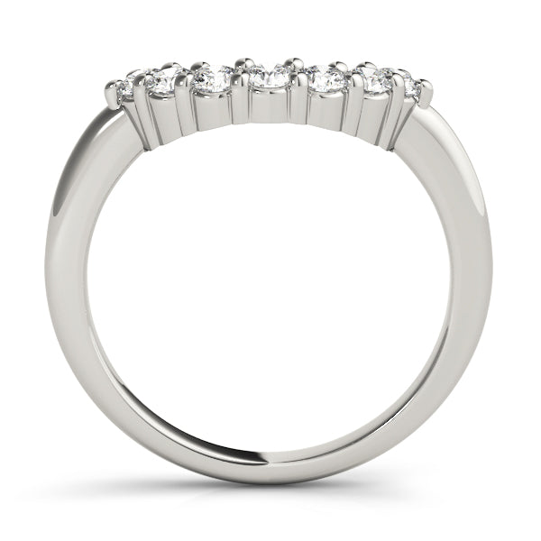 Curved Bands Half Eternity Ring in Gold & Platinum