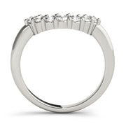 Curved Bands Half Eternity Ring in Gold & Platinum