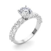 Vintage-Inspired 10 Stone Remount Round Diamond Engagement Ring in 10K/14K gold and platinum with certified lab-grown or natural diamonds