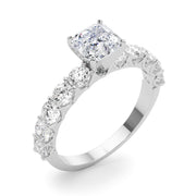 Vintage-Inspired 10 Stone Remount Round Diamond Engagement Ring in 10K/14K gold and platinum with certified lab-grown or natural diamonds