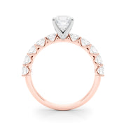 Vintage-Inspired 10 Stone Remount Round Diamond Engagement Ring in 10K/14K gold and platinum with certified lab-grown or natural diamonds