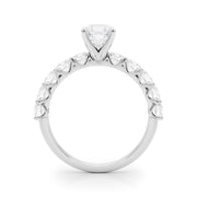Vintage-Inspired 10 Stone Remount Round Diamond Engagement Ring in 10K/14K gold and platinum with certified lab-grown or natural diamonds