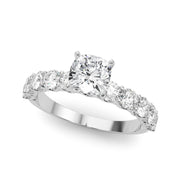 Vintage-Inspired 10 Stone Remount Round Diamond Engagement Ring in 10K/14K gold and platinum with certified lab-grown or natural diamonds