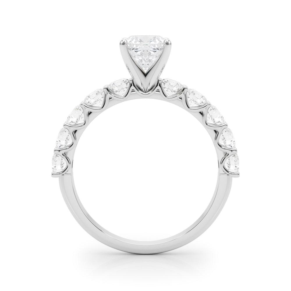 Vintage-Inspired 10 Stone Remount Round Diamond Engagement Ring in 10K/14K gold and platinum with certified lab-grown or natural diamonds