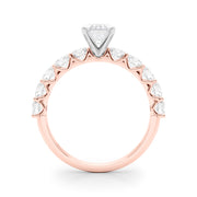 Vintage-Inspired 10 Stone Remount Round Diamond Engagement Ring in 10K/14K gold and platinum with certified lab-grown or natural diamonds