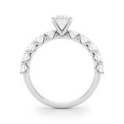 Vintage-Inspired 10 Stone Remount Round Diamond Engagement Ring in 10K/14K gold and platinum with certified lab-grown or natural diamonds