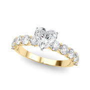Vintage-Inspired 10 Stone Remount Round Diamond Engagement Ring in 10K/14K gold and platinum with certified lab-grown or natural diamonds