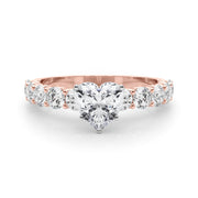 Vintage-Inspired 10 Stone Remount Round Diamond Engagement Ring in 10K/14K gold and platinum with certified lab-grown or natural diamonds
