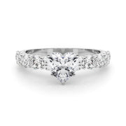 Vintage-Inspired 10 Stone Remount Round Diamond Engagement Ring in 10K/14K gold and platinum with certified lab-grown or natural diamonds