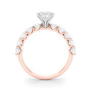Vintage-Inspired 10 Stone Remount Round Diamond Engagement Ring in 10K/14K gold and platinum with certified lab-grown or natural diamonds