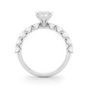 Vintage-Inspired 10 Stone Remount Round Diamond Engagement Ring in 10K/14K gold and platinum with certified lab-grown or natural diamonds