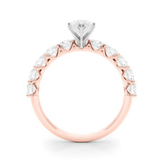 Vintage-Inspired 10 Stone Remount Round Diamond Engagement Ring in 10K/14K gold and platinum with certified lab-grown or natural diamonds