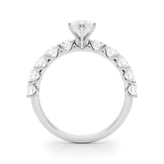 Vintage-Inspired 10 Stone Remount Round Diamond Engagement Ring in 10K/14K gold and platinum with certified lab-grown or natural diamonds