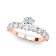 Vintage-Inspired 10 Stone Remount Round Diamond Engagement Ring in 10K/14K gold and platinum with certified lab-grown or natural diamonds
