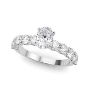 Vintage-Inspired 10 Stone Remount Round Diamond Engagement Ring in 10K/14K gold and platinum with certified lab-grown or natural diamonds