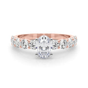 Vintage-Inspired 10 Stone Remount Round Diamond Engagement Ring in 10K/14K gold and platinum with certified lab-grown or natural diamonds