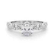 Vintage-Inspired 10 Stone Remount Round Diamond Engagement Ring in 10K/14K gold and platinum with certified lab-grown or natural diamonds