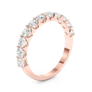 11-Stone Shared Prong Half Eternity Ring in Gold & Platinum