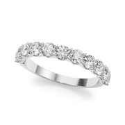 11-Stone Shared Prong Half Eternity Ring in Gold & Platinum