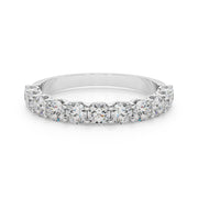 11-Stone Shared Prong Half Eternity Ring in Gold & Platinum