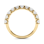 11-Stone Shared Prong Half Eternity Ring in Gold & Platinum