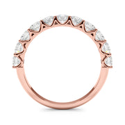 11-Stone Shared Prong Half Eternity Ring in Gold & Platinum