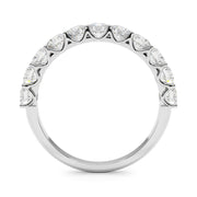 11-Stone Shared Prong Half Eternity Ring in Gold & Platinum
