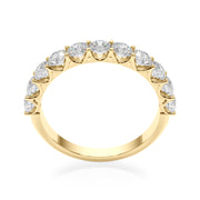 11-Stone Shared Prong Half Eternity Ring in Gold & Platinum
