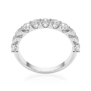 11-Stone Shared Prong Half Eternity Ring in Gold & Platinum