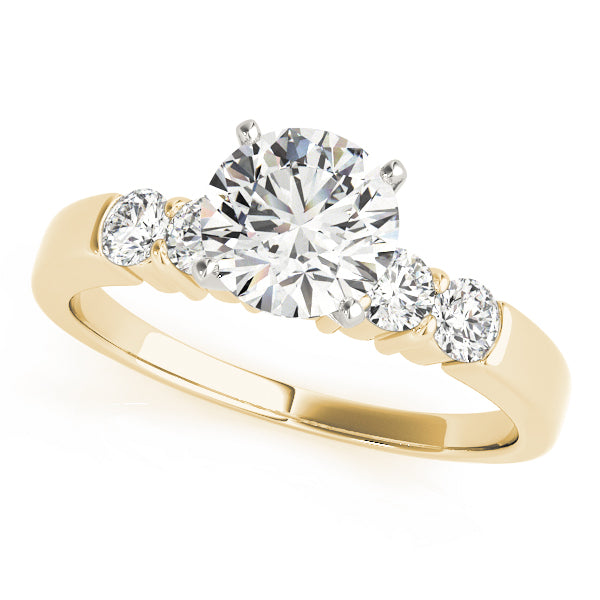 Artisan 4 Stone Remount Round Diamond Engagement Ring in 10K/14K gold and platinum with certified lab-grown or natural diamonds