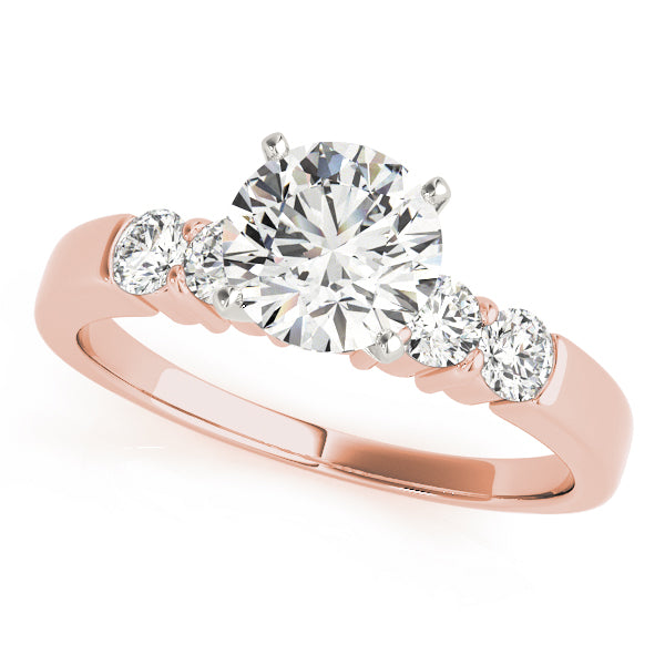 Artisan 4 Stone Remount Round Diamond Engagement Ring in 10K/14K gold and platinum with certified lab-grown or natural diamonds