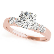 Artisan 4 Stone Remount Round Diamond Engagement Ring in 10K/14K gold and platinum with certified lab-grown or natural diamonds
