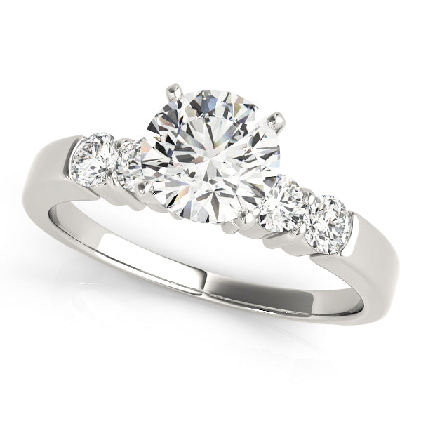 Artisan 4 Stone Remount Round Diamond Engagement Ring in 10K/14K gold and platinum with certified lab-grown or natural diamonds