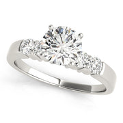 Artisan 4 Stone Remount Round Diamond Engagement Ring in 10K/14K gold and platinum with certified lab-grown or natural diamonds