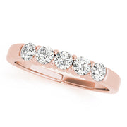 Shared Prong Half Eternity Ring in Gold & Platinum