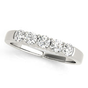 Shared Prong Half Eternity Ring in Gold & Platinum