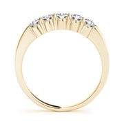 Shared Prong Half Eternity Ring in Gold & Platinum