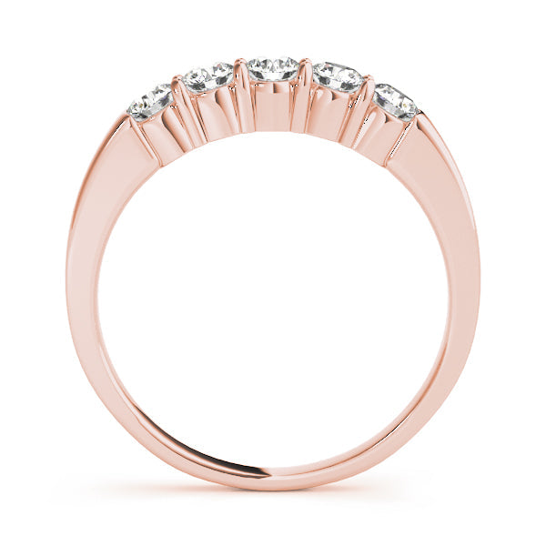 Shared Prong Half Eternity Ring in Gold & Platinum