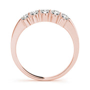 Shared Prong Half Eternity Ring in Gold & Platinum