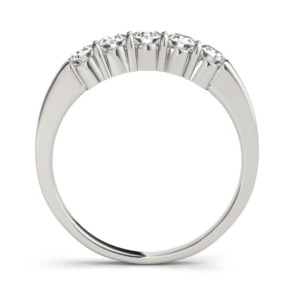 Shared Prong Half Eternity Ring in Gold & Platinum