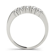 Shared Prong Half Eternity Ring in Gold & Platinum