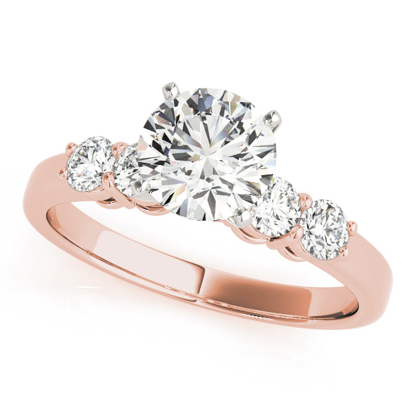Timeless 4 Stone Remount Round Diamond Engagement Ring in 10K/14K gold and platinum with certified lab-grown or natural diamonds