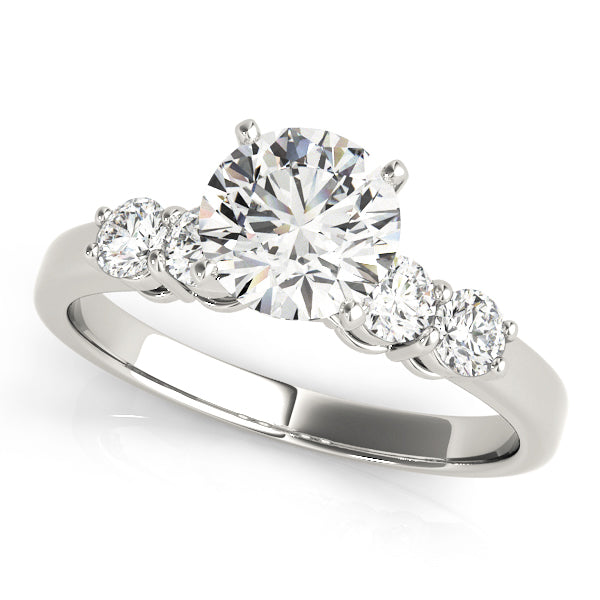 Timeless 4 Stone Remount Round Diamond Engagement Ring in 10K/14K gold and platinum with certified lab-grown or natural diamonds