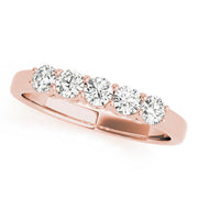 5-Stone Shared-Prong Half Eternity Ring in Gold & Platinum