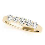 5-Stone Shared-Prong Half Eternity Ring in 10K/14K gold and platinum with certified lab-grown or natural diamonds