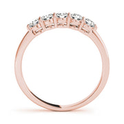 5-Stone Shared-Prong Half Eternity Ring in Gold & Platinum