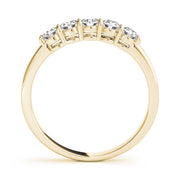 5-Stone Shared-Prong Half Eternity Ring in Gold & Platinum
