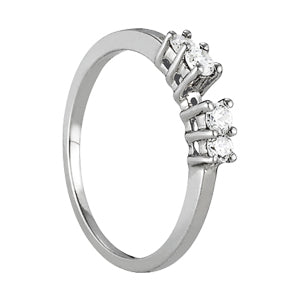 5-Stone Shared-Prong Half Eternity Ring in Gold & Platinum