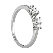 5-Stone Shared-Prong Half Eternity Ring in Gold & Platinum