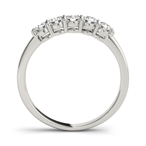 5-Stone Shared-Prong Half Eternity Ring in Gold & Platinum